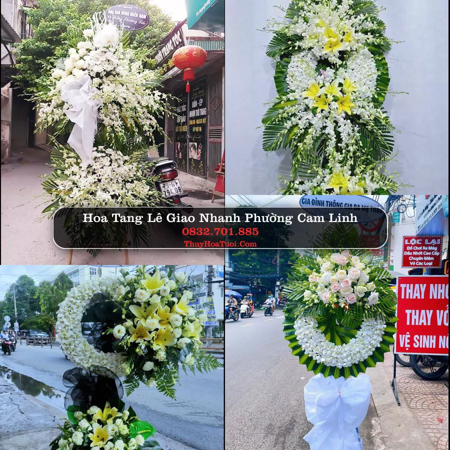 Vòng hoa chia buồn Phường Cam Linh - ThuyHoaTuoi.Com