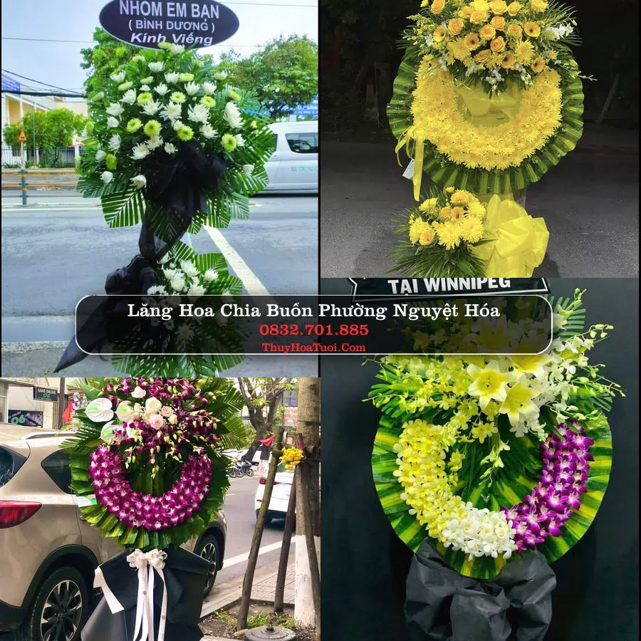 Vòng hoa chia buồn Phường Nguyệt Hóa - ThuyHoaTuoi.Com