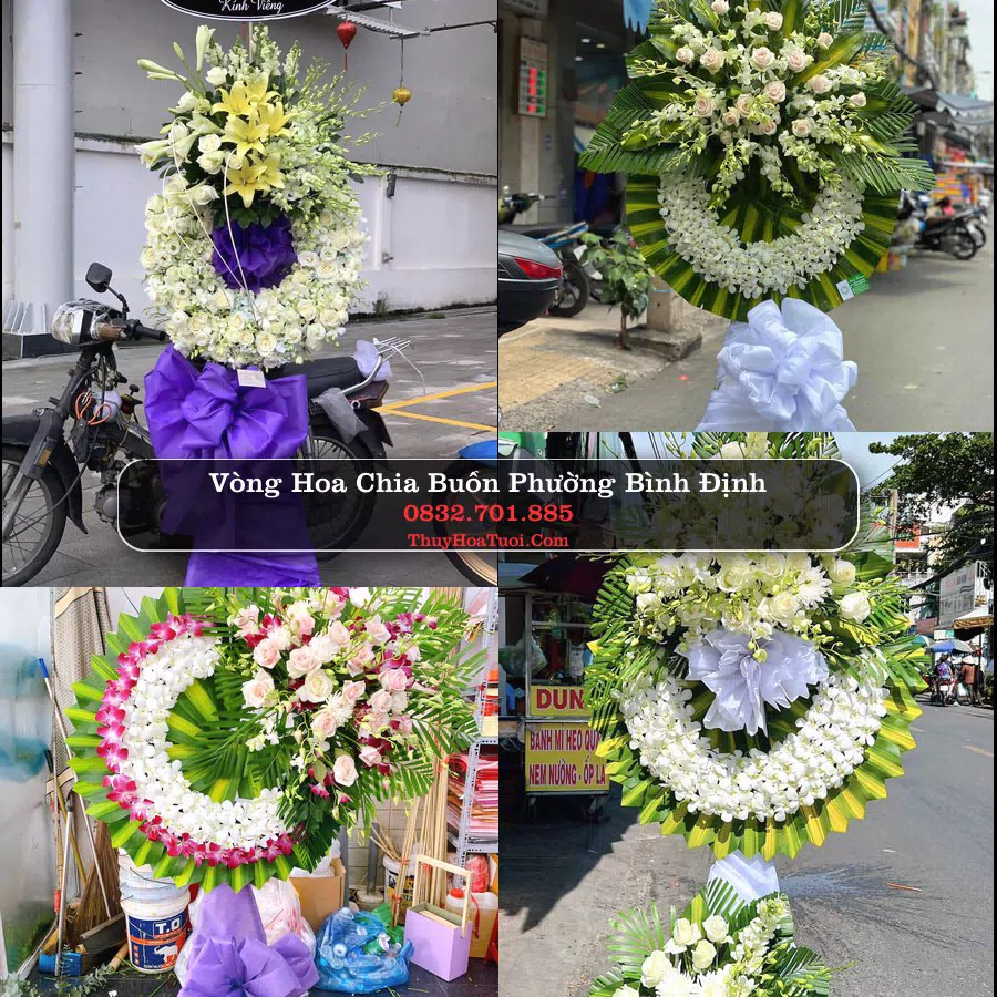 Vòng hoa chia buồn Phường Bình Định - ThuyHoaTuoi.Com