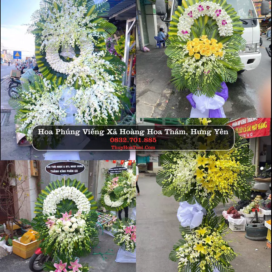 Kệ hoa tang lễ giao tại Xã Hoàng Hoa Thám, Hưng Yên
