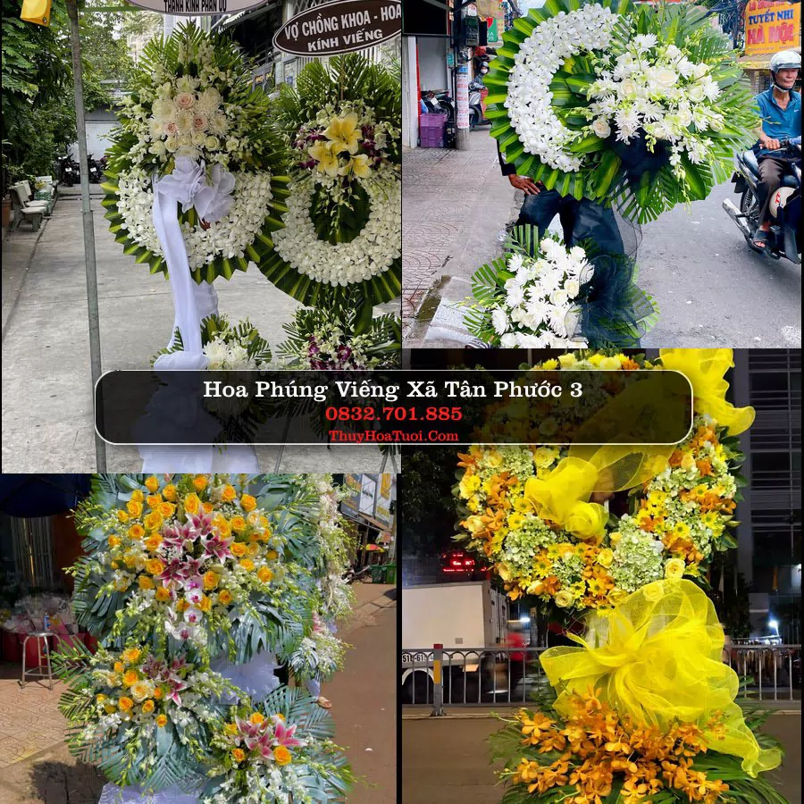 Vòng hoa chia buồn Xã Tân Phước 3 - ThuyHoaTuoi.Com