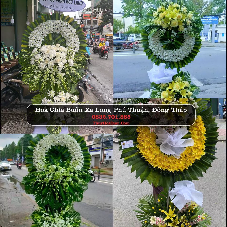 Vòng hoa chia buồn Xã Long Phú Thuận - ThuyHoaTuoi.Com