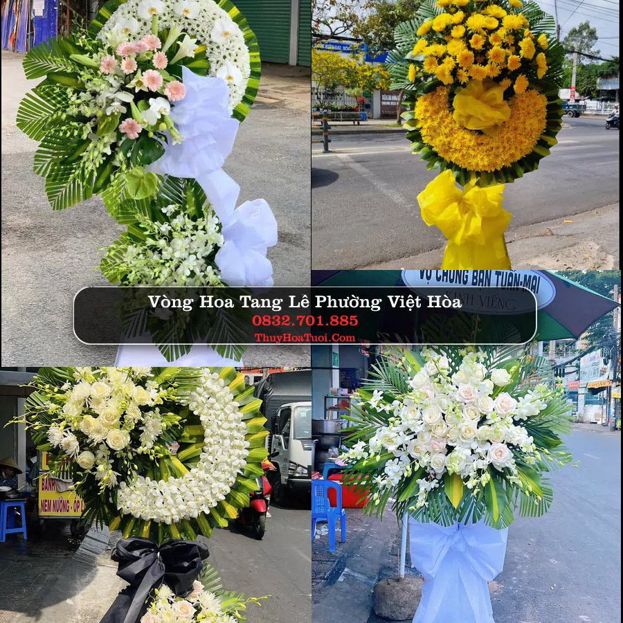 Vòng hoa chia buồn Phường Việt Hòa - ThuyHoaTuoi.Com