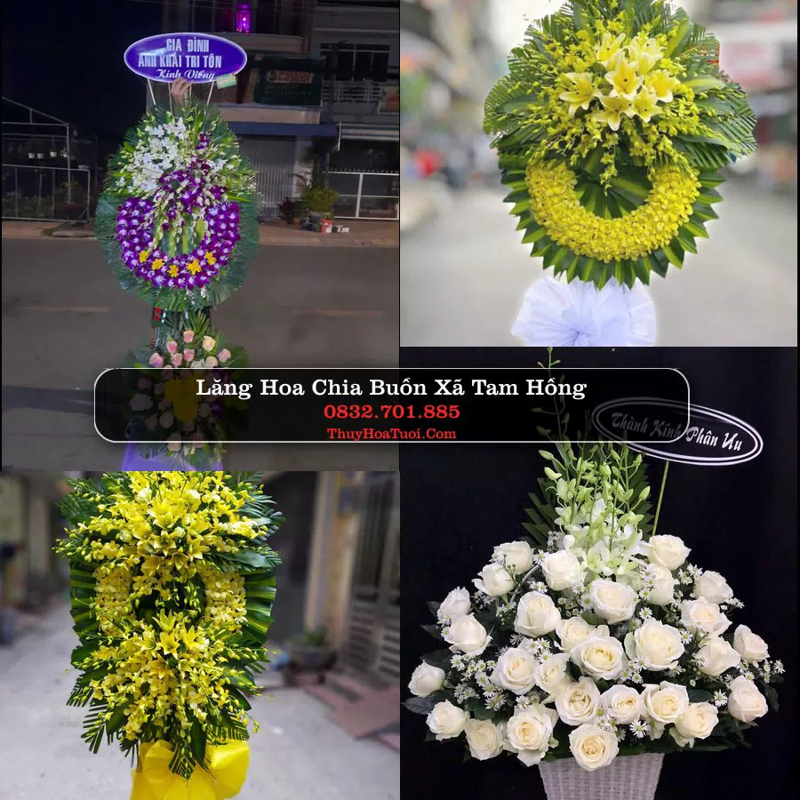 Vòng hoa chia buồn Xã Tam Hồng - ThuyHoaTuoi.Com