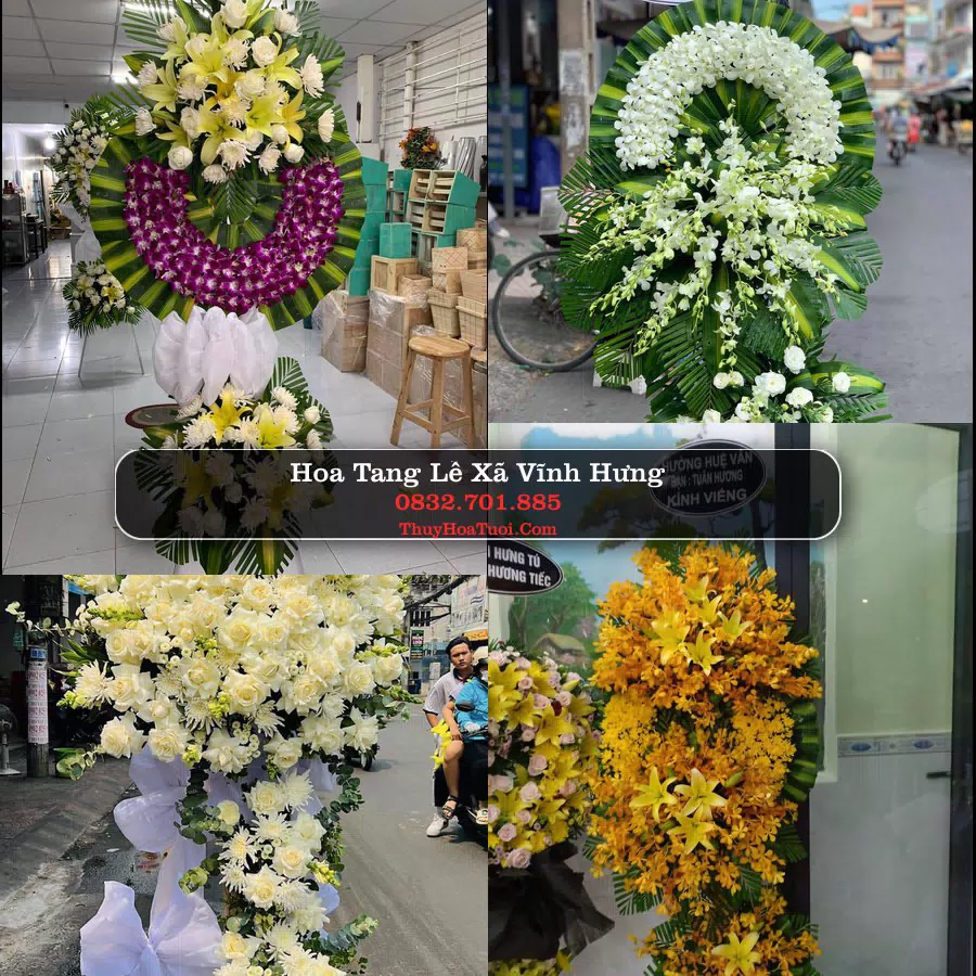 Vòng hoa chia buồn Xã Vĩnh Hưng - ThuyHoaTuoi.Com