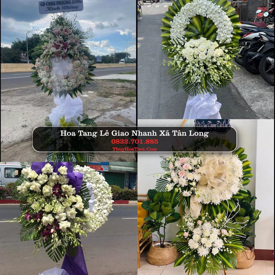 Vòng hoa chia buồn Xã Tân Long - ThuyHoaTuoi.Com