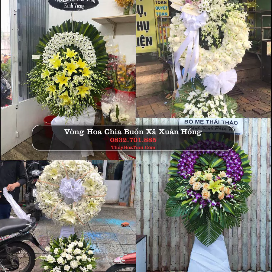 Vòng hoa chia buồn Xã Xuân Hồng - ThuyHoaTuoi.Com