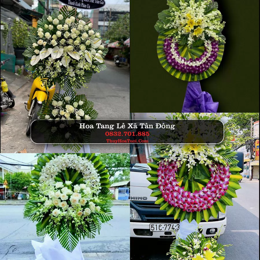Kệ hoa tang lễ giao tại Xã Tân Đông, Đồng Tháp