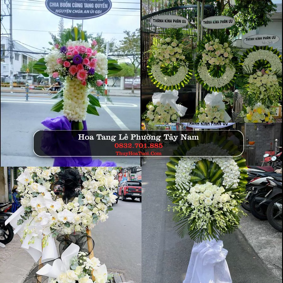 Vòng hoa chia buồn Phường Tây Nam - ThuyHoaTuoi.Com