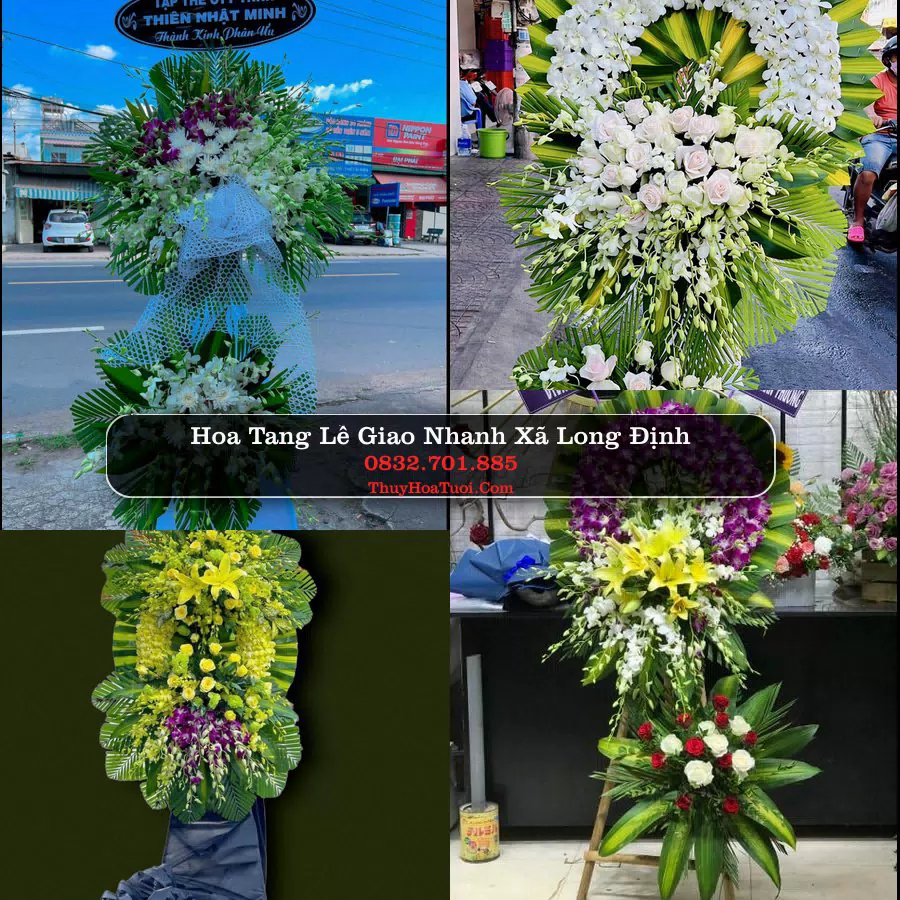 Kệ hoa tang lễ giao tại Xã Long Định, Đồng Tháp