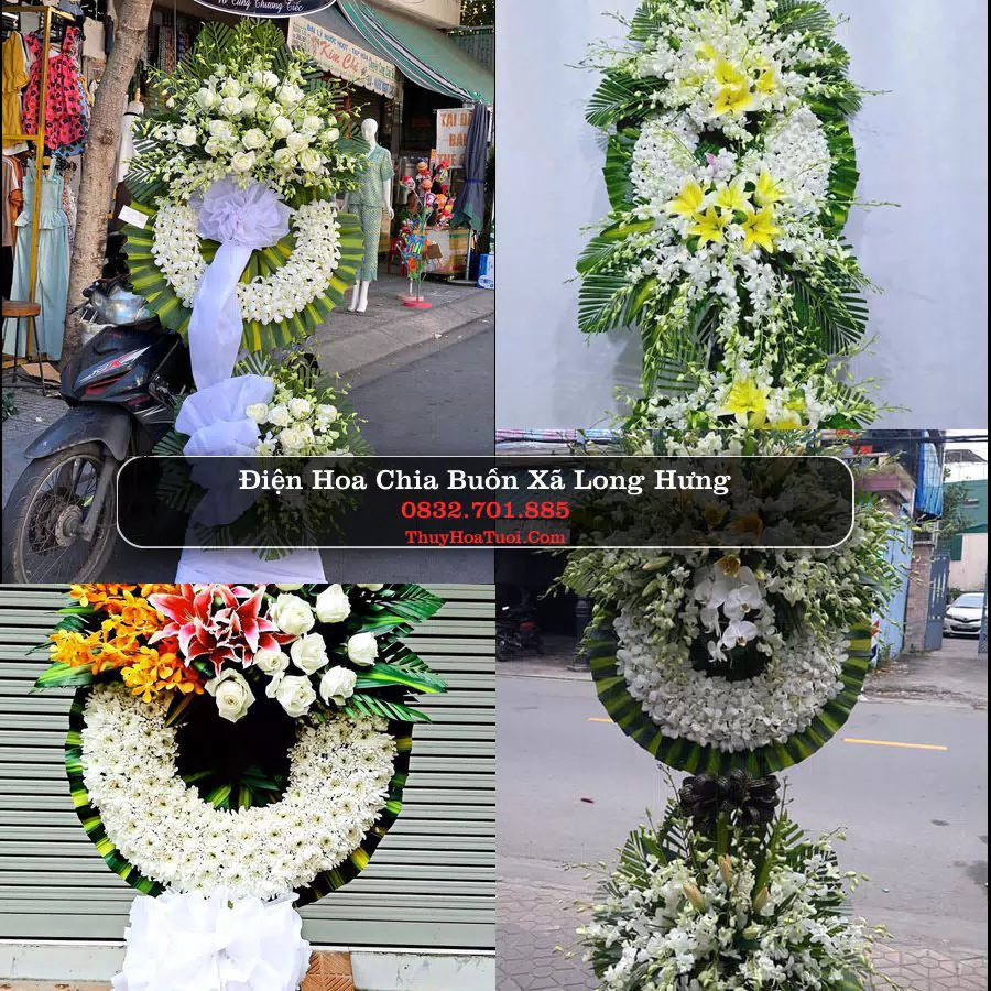 Vòng hoa chia buồn Xã Long Hưng - ThuyHoaTuoi.Com