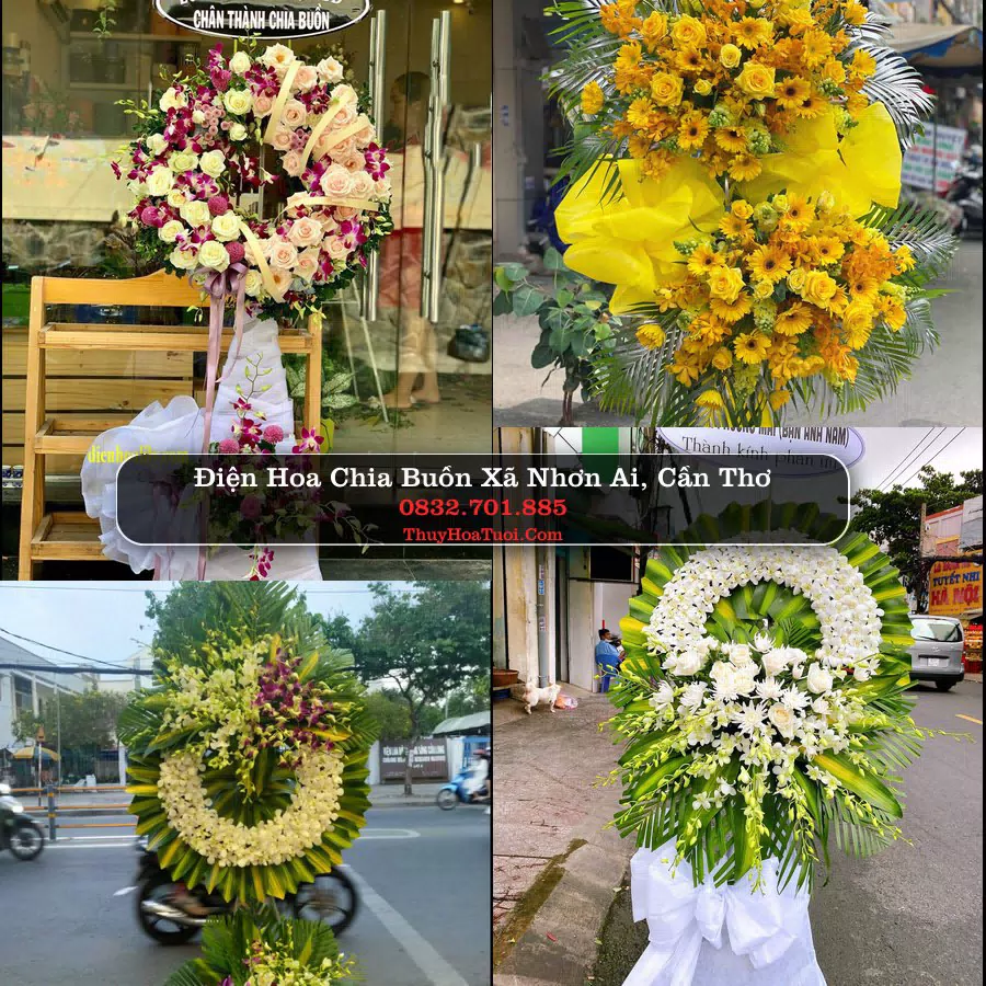 Vòng hoa chia buồn Xã Nhơn Ái - ThuyHoaTuoi.Com