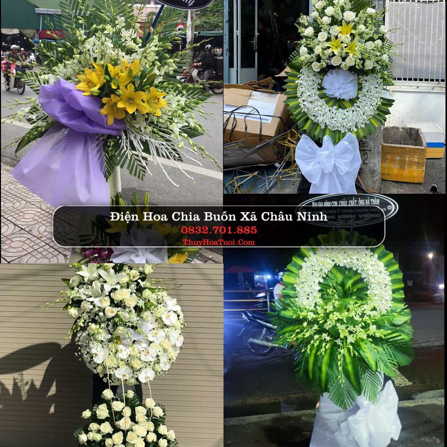 Vòng hoa chia buồn Xã Châu Ninh - ThuyHoaTuoi.Com