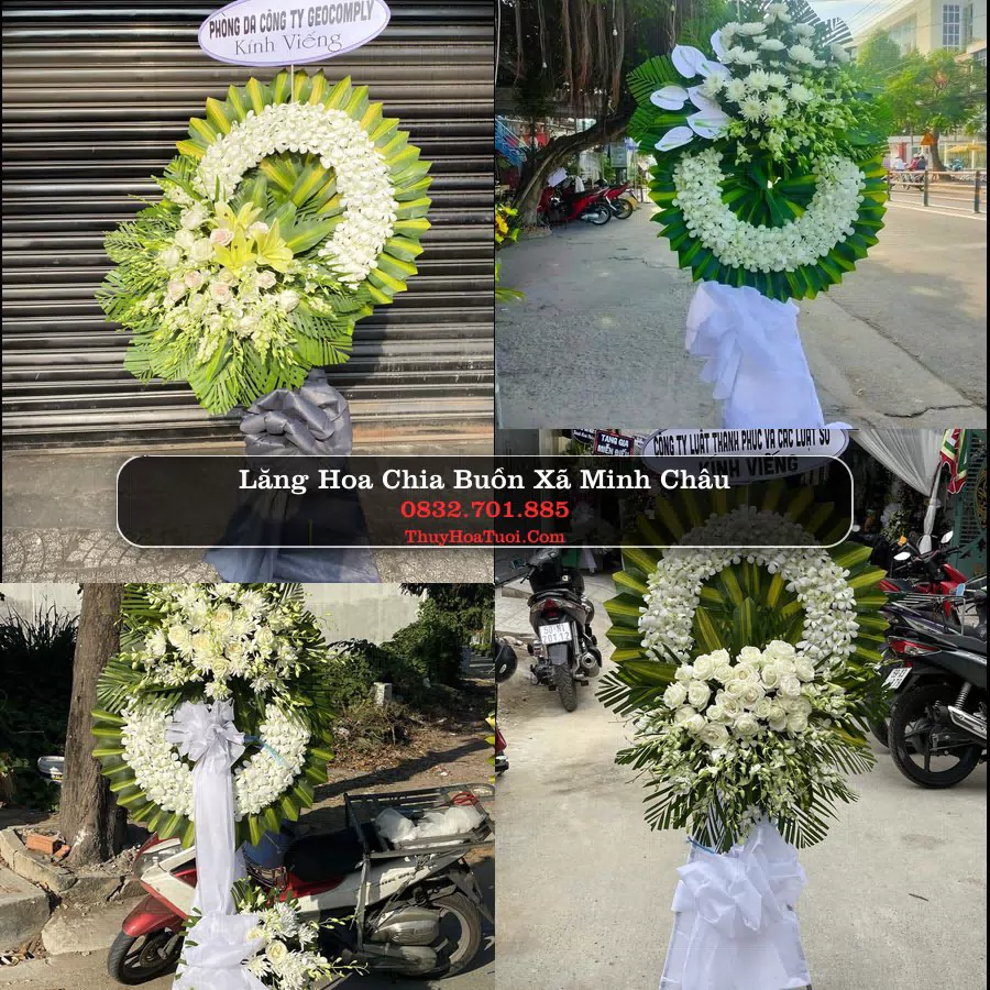 Vòng hoa chia buồn Xã Minh Châu - ThuyHoaTuoi.Com