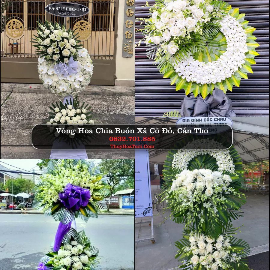 Vòng hoa chia buồn Xã Cờ Đỏ - ThuyHoaTuoi.Com