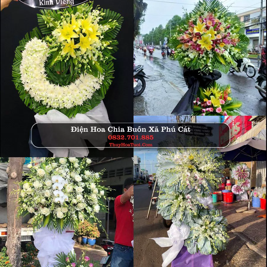 Vòng hoa chia buồn Xã Phú Cát - ThuyHoaTuoi.Com