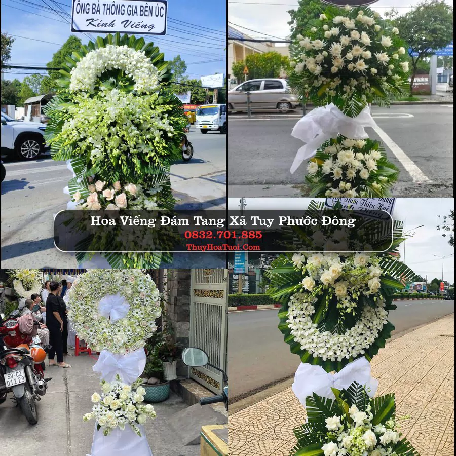 Vòng hoa chia buồn Xã Tuy Phước Đông - ThuyHoaTuoi.Com