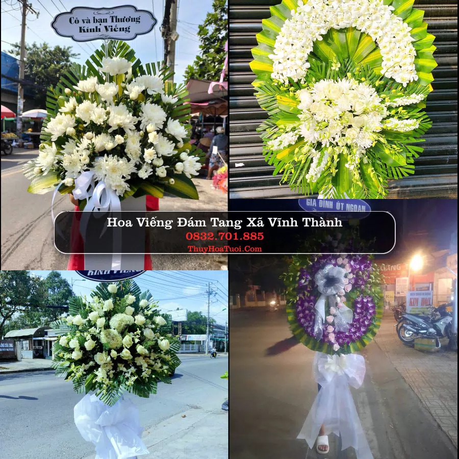 Vòng hoa chia buồn Xã Vĩnh Thành - ThuyHoaTuoi.Com