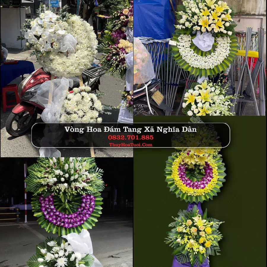Vòng hoa chia buồn Xã Nghĩa Dân - ThuyHoaTuoi.Com