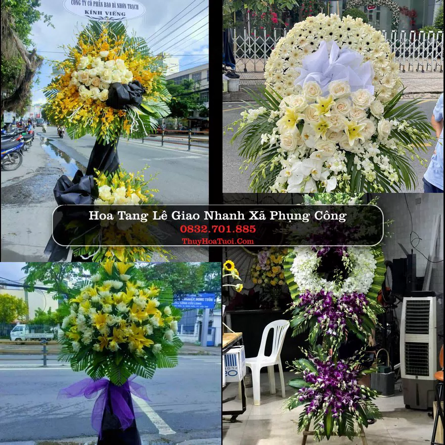 Vòng hoa chia buồn Xã Phụng Công - ThuyHoaTuoi.Com