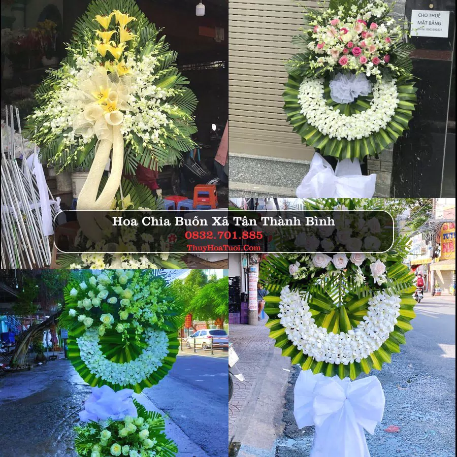 Vòng hoa chia buồn Xã Tân Thành Bình - ThuyHoaTuoi.Com