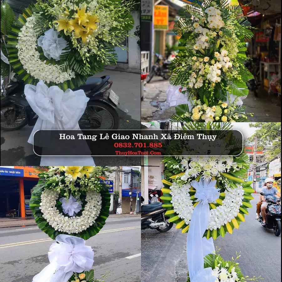 Vòng hoa chia buồn Xã Điềm Thụy - ThuyHoaTuoi.Com