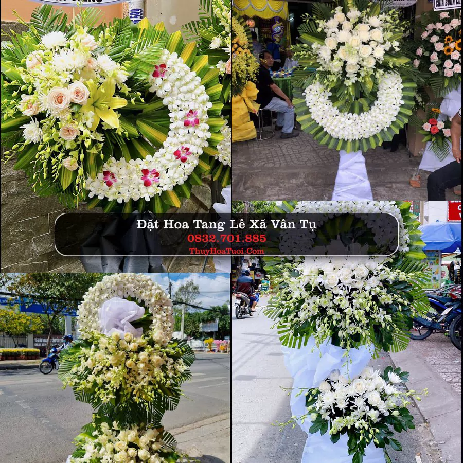 Vòng hoa chia buồn Xã Vân Tụ - ThuyHoaTuoi.Com