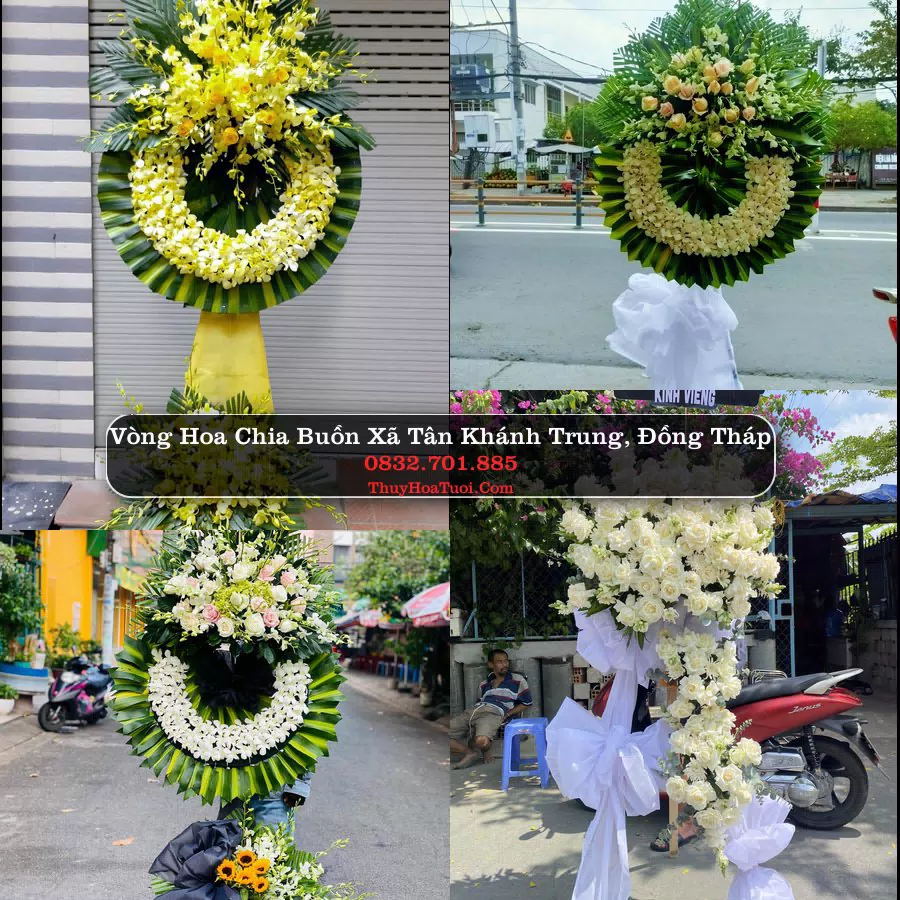 Vòng hoa chia buồn Xã Tân Khánh Trung - ThuyHoaTuoi.Com