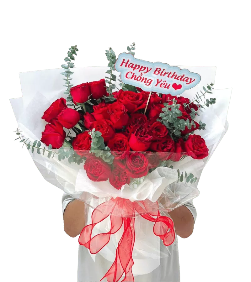 Bó Hoa Hồng Đỏ Tình Yêu Mãnh Liệt