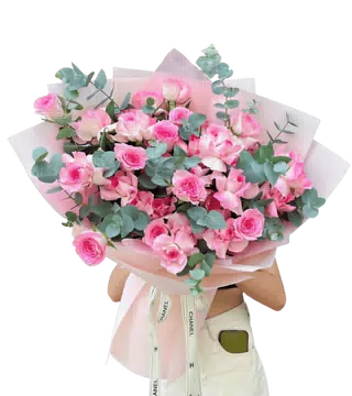 Bó Hoa Hồng Phấn Tặng Bé