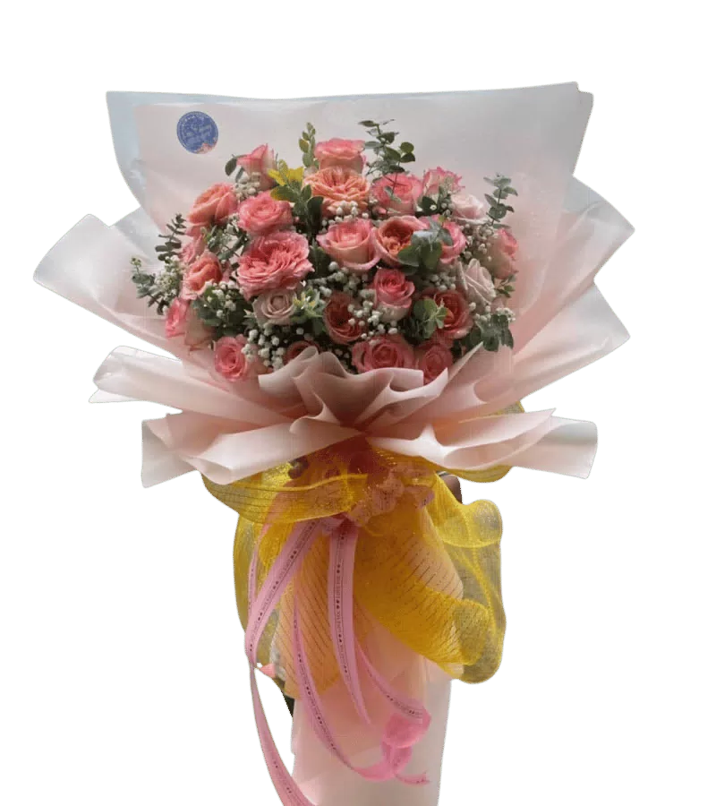 Bó Hoa Hồng Phối Hồng Cam