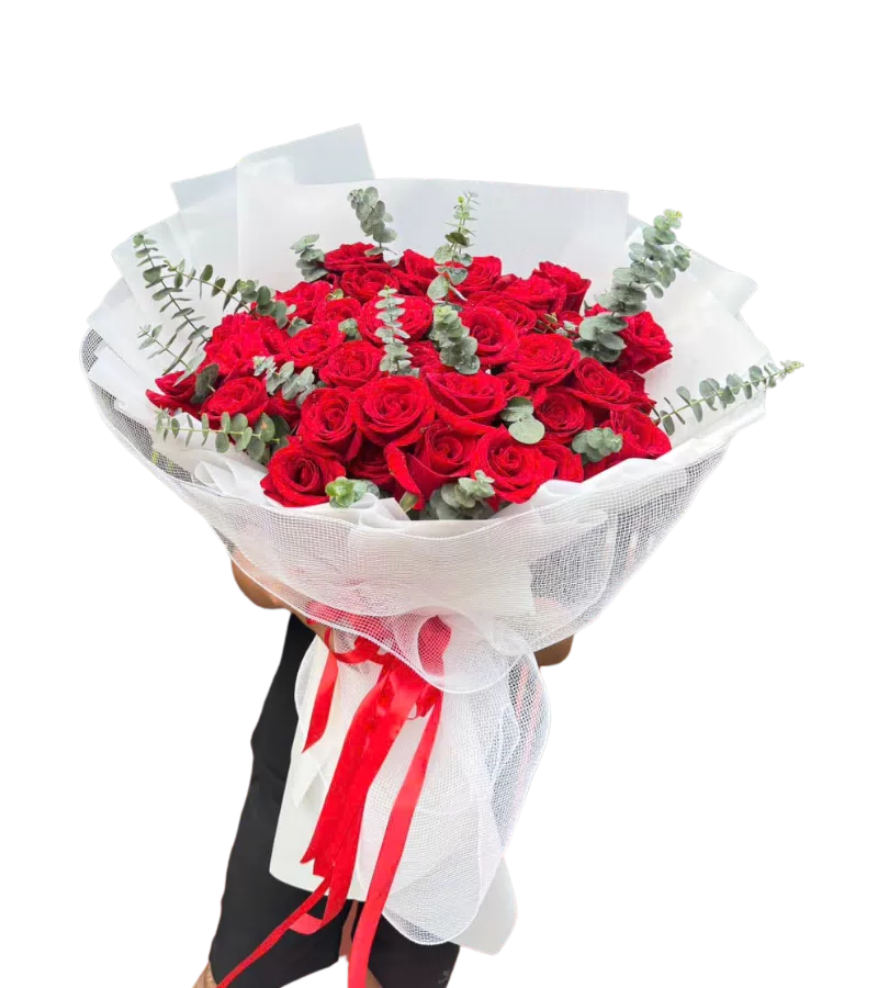 Bó Hoa Tone Đỏ Chúc Mừng