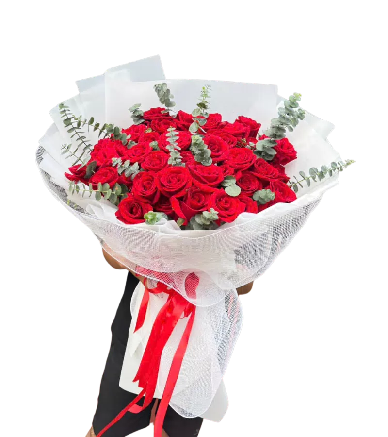Bó Hoa Tone Đỏ Chúc Mừng