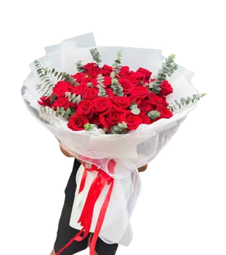 Bó Hoa Tone Đỏ Chúc Mừng