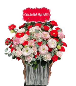 Giỏ Hoa Sinh Nhật Đỏ Hồng