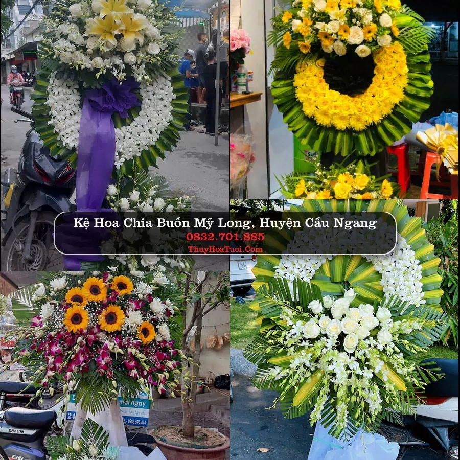 Vòng hoa chia buồn Mỹ Long - ThuyHoaTuoi.Com