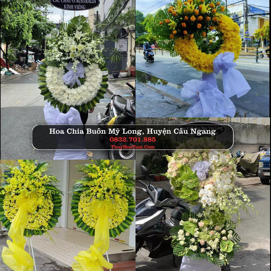 Kệ hoa tang lễ giao tại Mỹ Long, Cầu Ngang, Trà Vinh