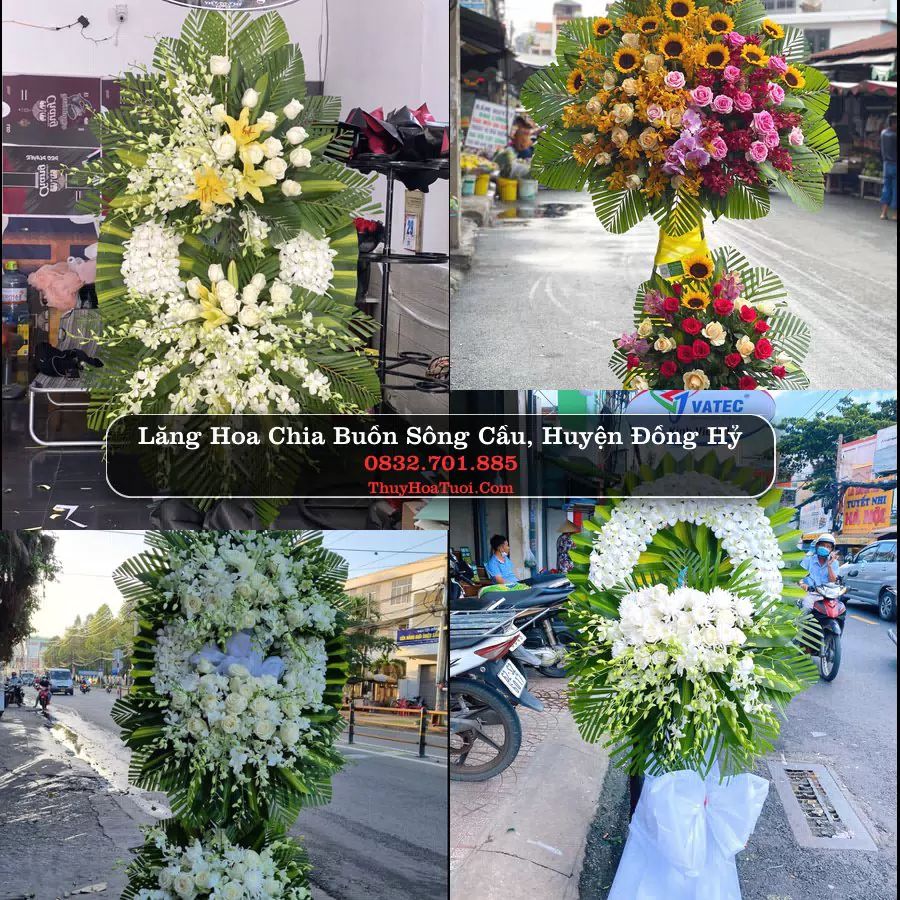 Kệ hoa tang lễ giao tại Sông Cầu, Đồng Hỷ, Thái Nguyên