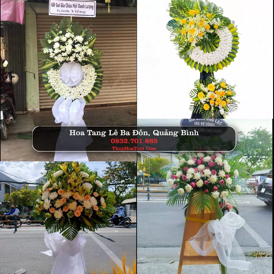 Kệ hoa tang lễ giao tại Ba Đồn, Quảng Bình