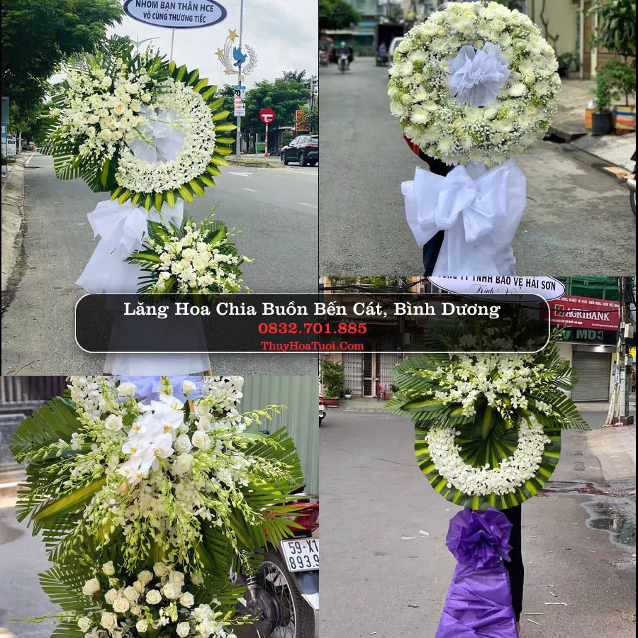 Vòng hoa chia buồn Bến Cát, Bình Dương - ThuyHoaTuoi.Com