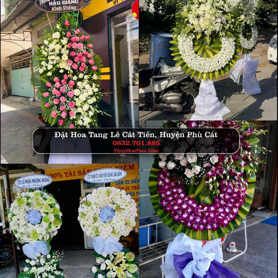 Vòng hoa chia buồn Cát Tiến - ThuyHoaTuoi.Com