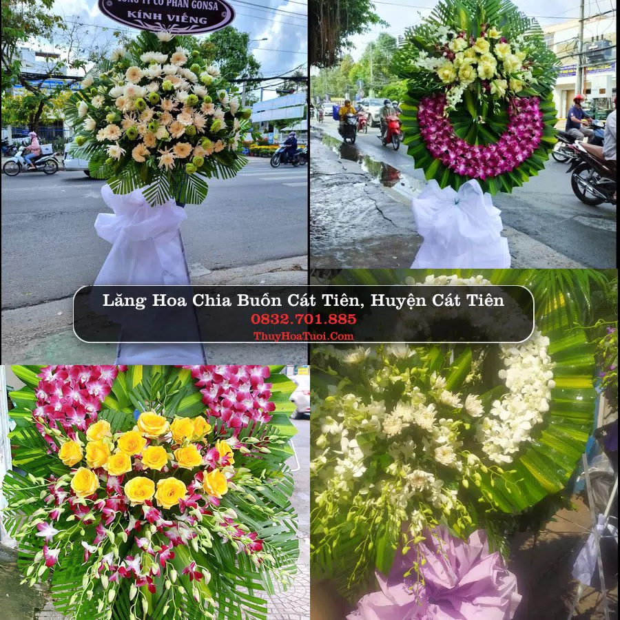 Vòng hoa chia buồn Cát Tiên - ThuyHoaTuoi.Com
