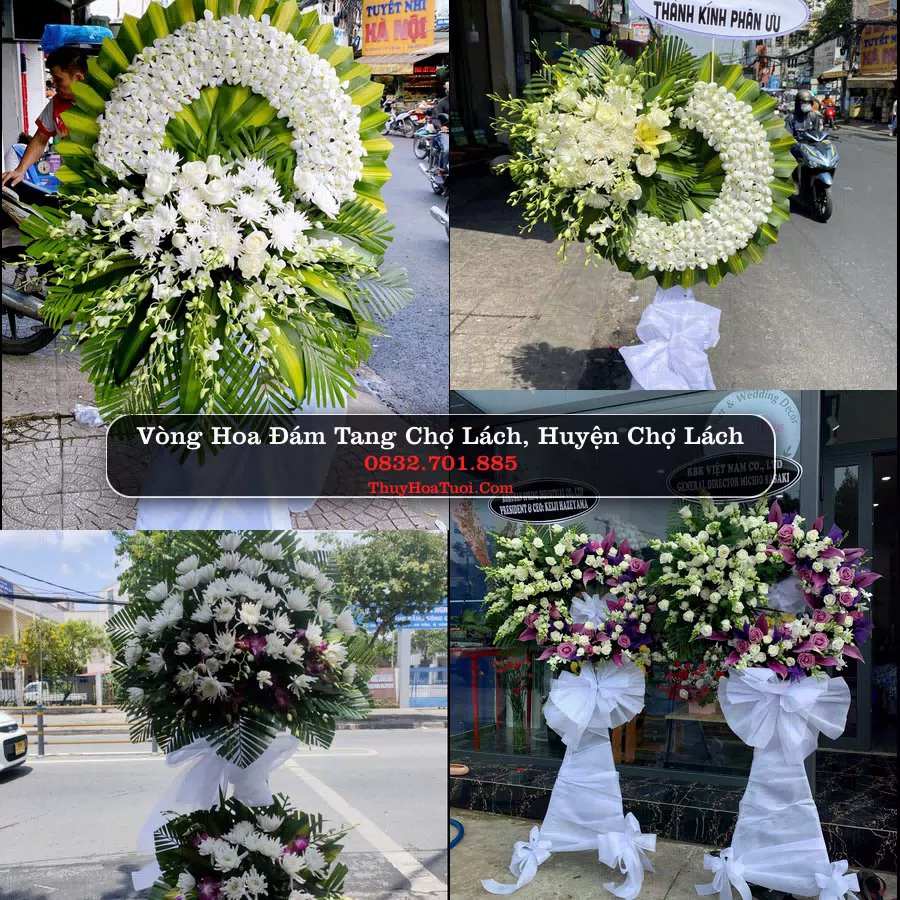 Vòng hoa chia buồn Chợ Lách - ThuyHoaTuoi.Com