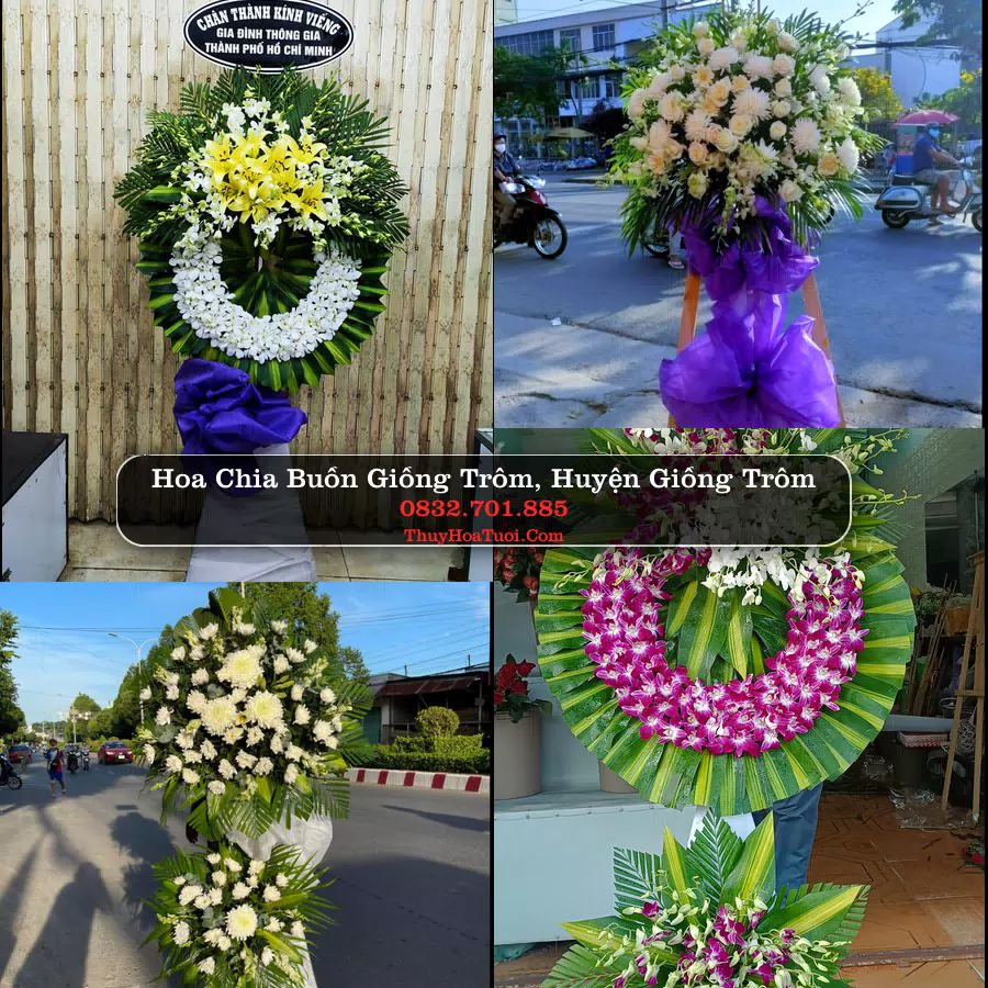 Vòng hoa chia buồn Giồng Trôm - ThuyHoaTuoi.Com