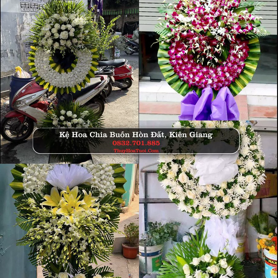 Kệ hoa tang lễ giao tại Hòn Đất, Kiên Giang