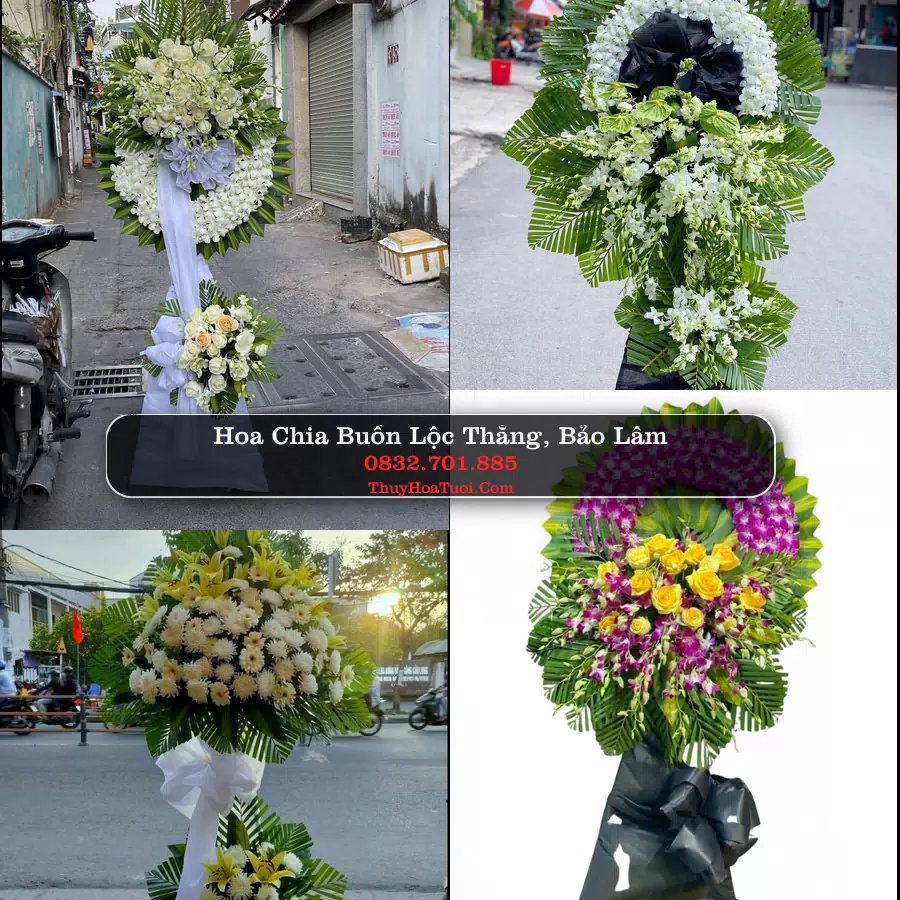 Vòng hoa chia buồn Lộc Thắng - ThuyHoaTuoi.Com