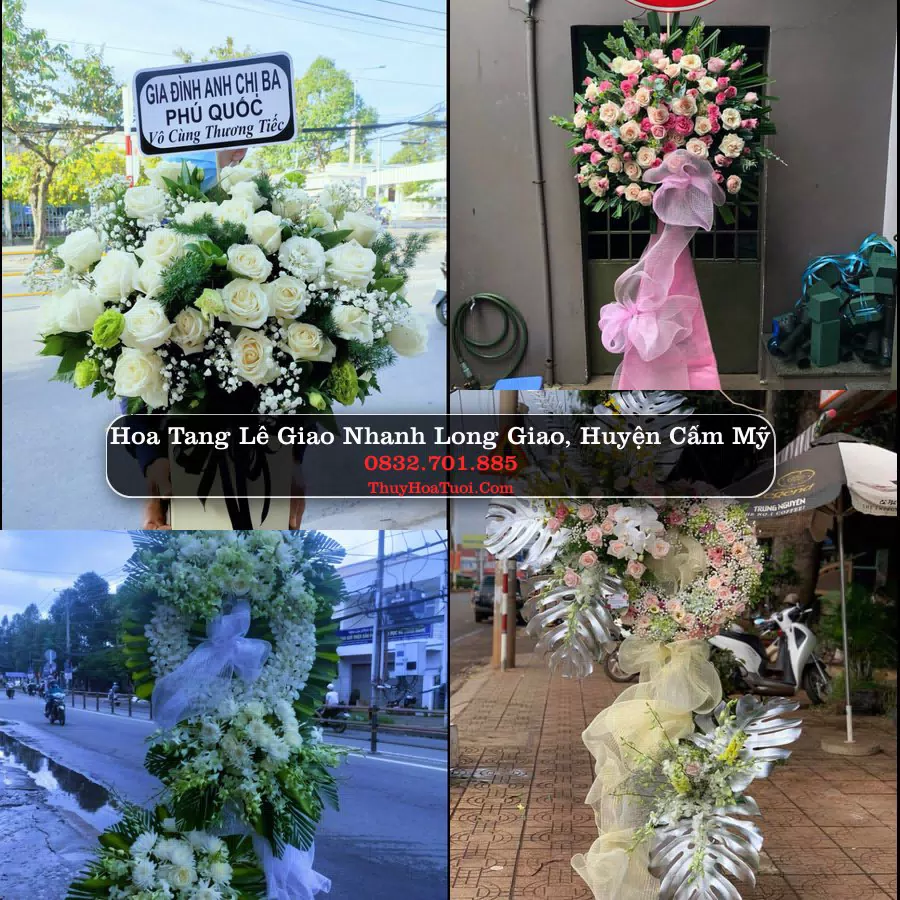 Vòng hoa chia buồn Long Giao - ThuyHoaTuoi.Com