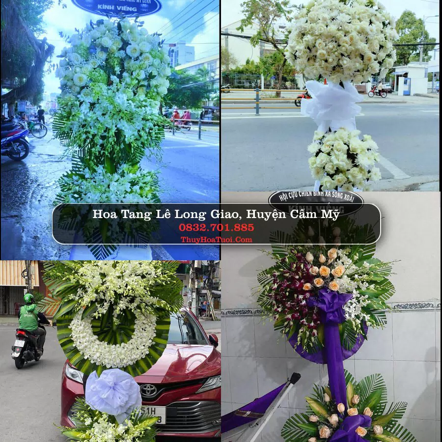 Kệ hoa tang lễ giao tại Long Giao, Cẩm Mỹ, Đồng Nai