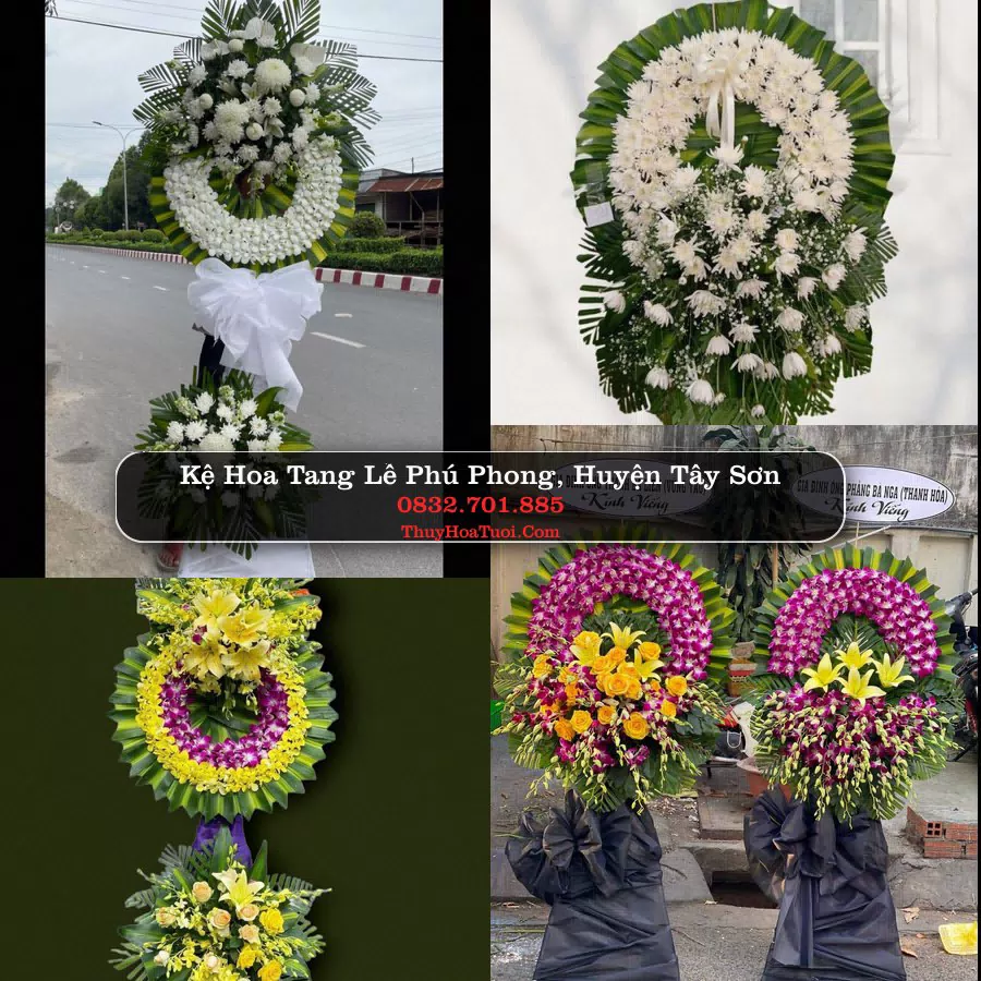 Kệ hoa tang lễ giao tại Phú Phong, Tây Sơn, Bình Định