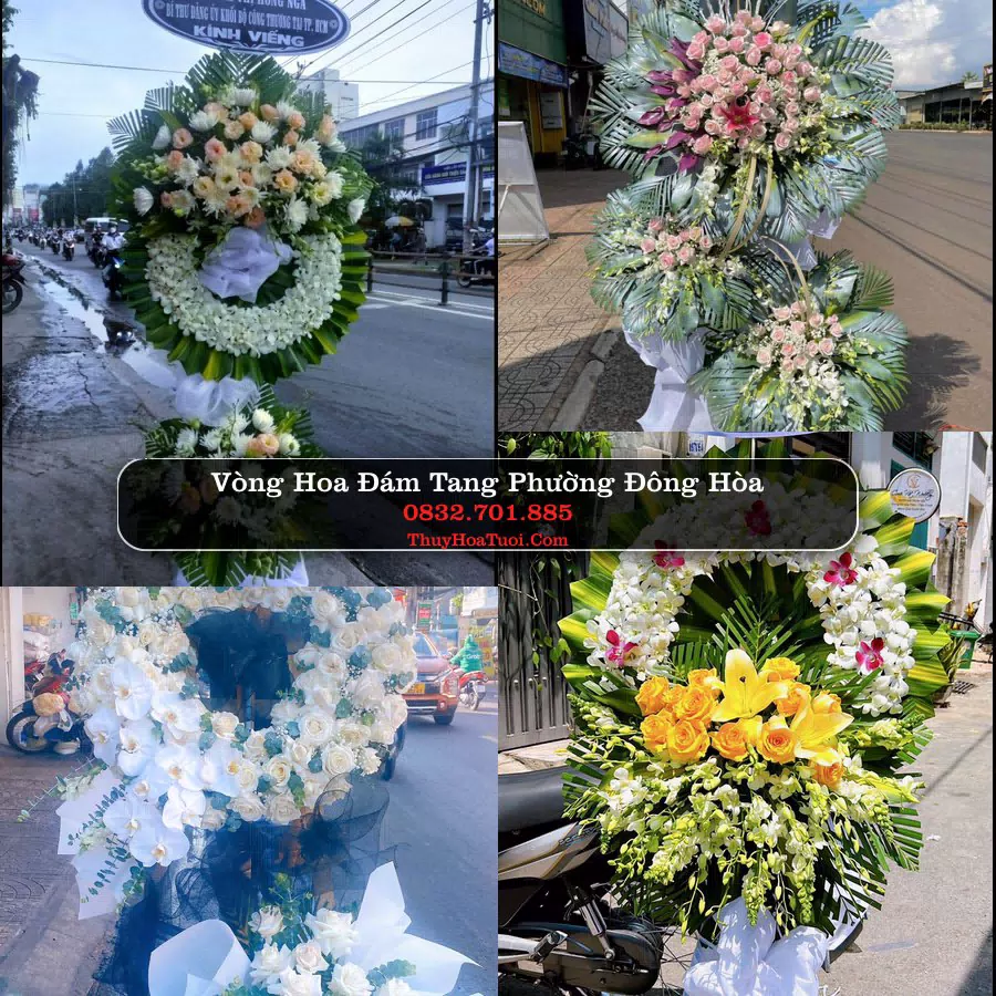 Vòng hoa chia buồn Phường Đông Hòa - ThuyHoaTuoi.Com